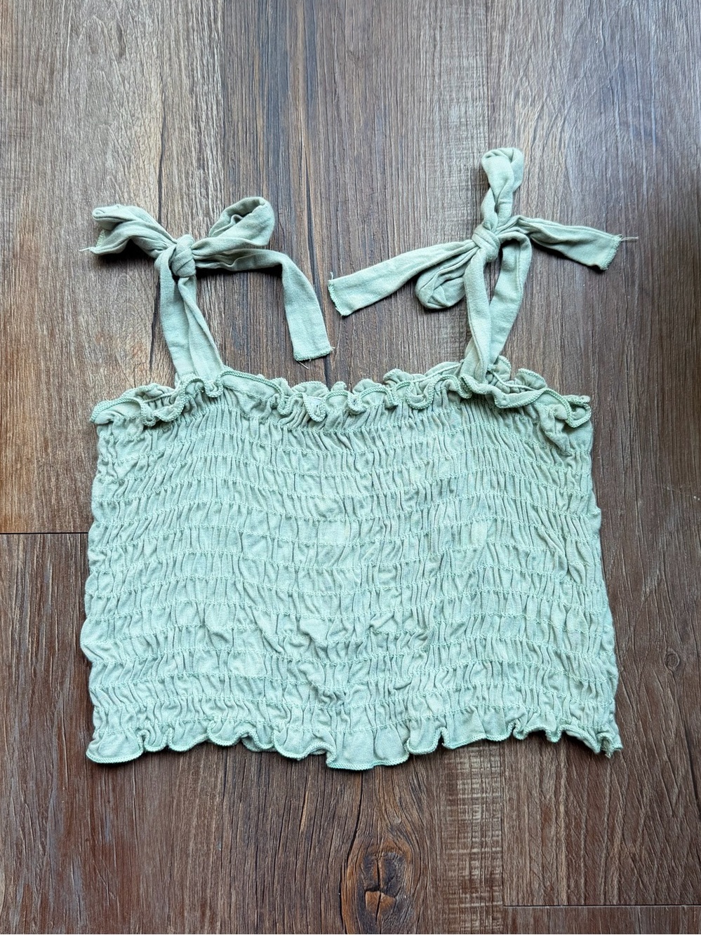 Fashion Nova Sage Green Tie-Strap Crop Top